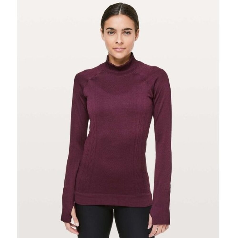 Lululemon Rest Less Mock Neck / Size 10 / Dark Adobe Long Sleeve Base Layer Run